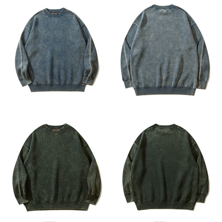 ★AMERICAN RETRO OLD WASHED PLAIN SWEATER　　　07344