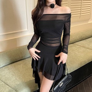 レディース ワンピース ドレス ショート 長袖 ワンショルダー スリム ハイウエスト 大人可愛い きれいめ 上品 おしゃれ かっこいい ラフ ガーリー クール エレガント 主役級 存在感 フォーマル 都会的 ロマンティック セクシー 無地 春 夏 結婚式 二次会 披露宴 発表会 デート お出かけ パーティー イベント レストラン 女子会 休日 ホテル コンサート 韓国 コーデ 楽ちん プレゼント 美脚 脚長 モテ インスタ映え S M L XL ブラック ピンク