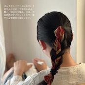 No.10 | リサイクルサリー シュシュ&ミニ三角スカーフ