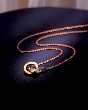 Double hoop necklace［A501］