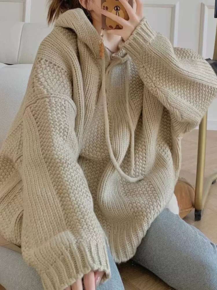 着るだけで今どき感が狙えるざっくりニット シンプルニットセーター カジュアル 定番 着回し 可愛い 大きいサイズ 韓国 CH9447