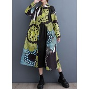 アート 切替 デザイン ワンピース  00346