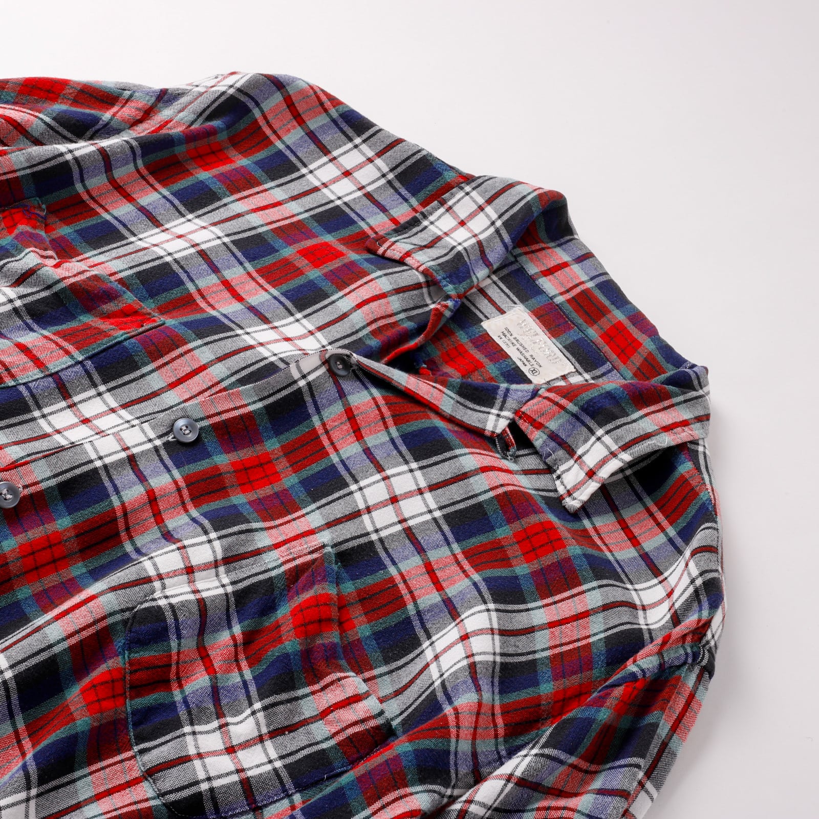 極美品】60s special Vintage rayon open collar check shirt mint