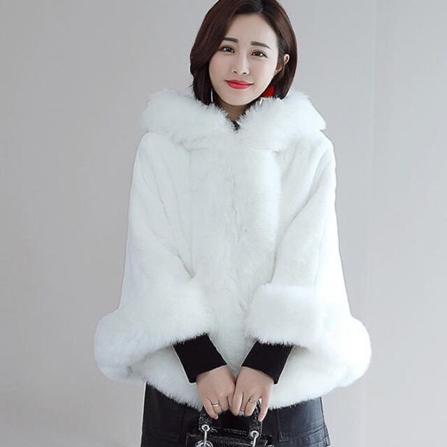 送料無料】ポンチョコート ケープ マント アウター 羽織 ファー