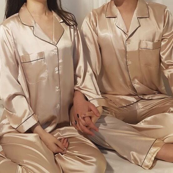 Couple Basic Silk Room Wear ベーシック シルク ペア パジャマ ルームウェア 韓国 Tokki Maeul トッキマウル 韓国雑貨通販サイト