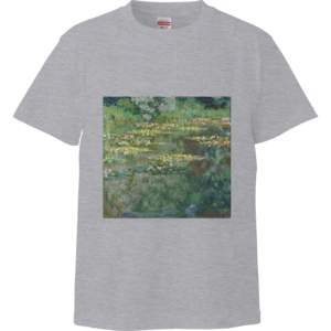 睡蓮 06(クロード・モネ ):厳選名画Tシャツコレクション(ミックスグレー)・世界の美術作品名画グッズ【安心の送料込・税込】 睡蓮 06(クロード・モネ ):厳選名画Tシャツコレクション(ミックスグレー)・世界の美術作品名画グッズ【安心の送料込・税込】