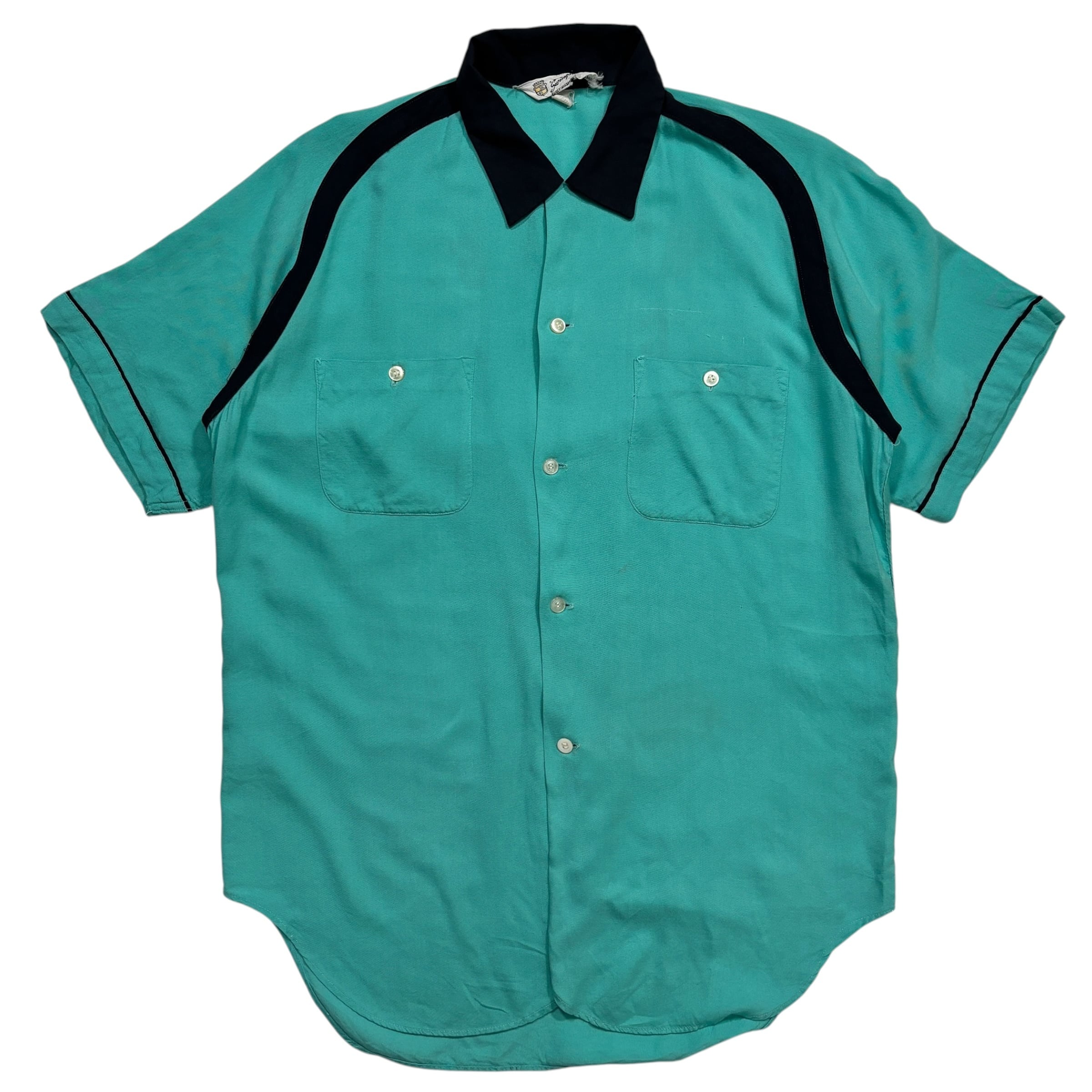 50's–60's Vintage Swingster Rayon Bowling S/S Shirt “Walsh's Grill