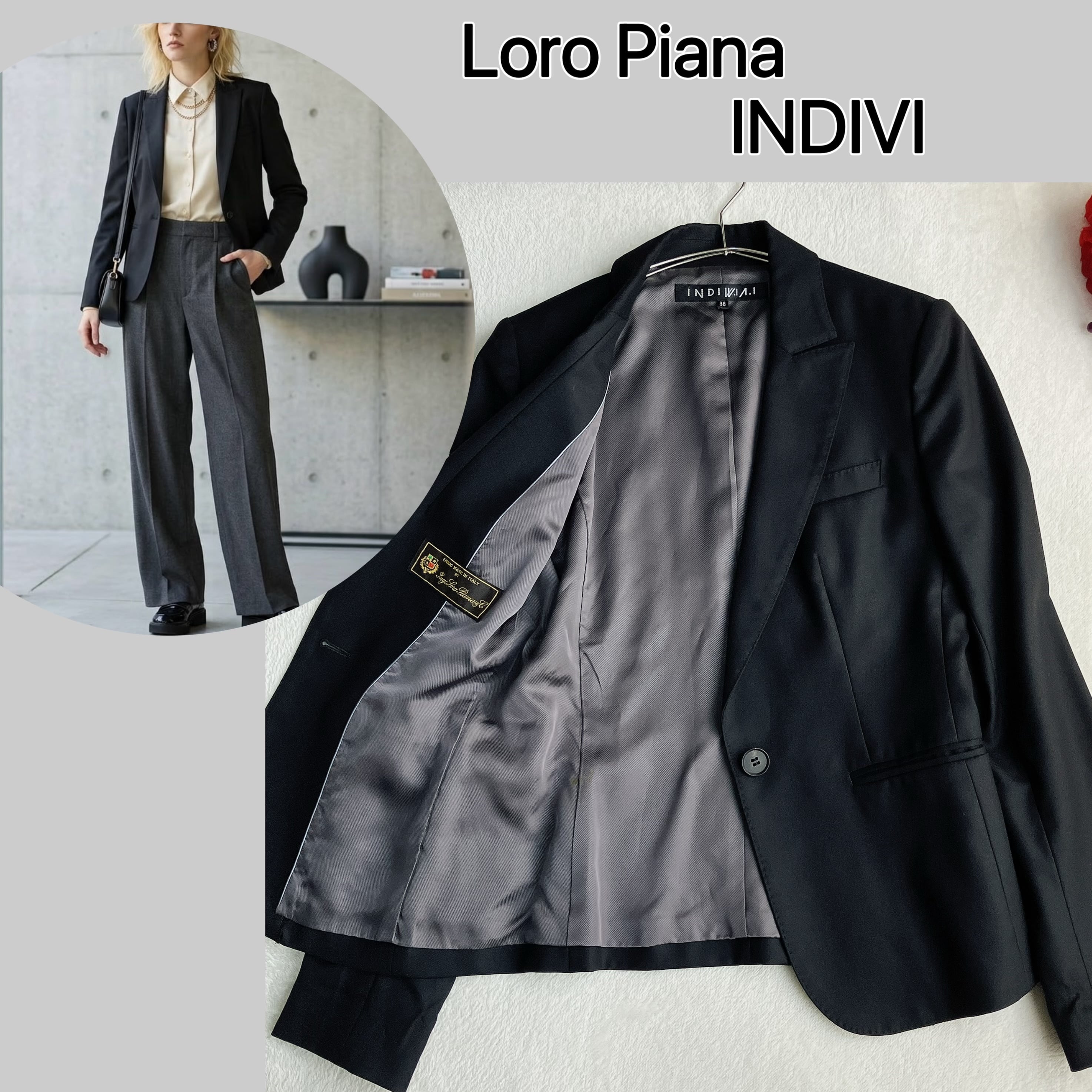 大きいサイズ】【美品】HERNO ヘルノ☆ゴールドパイピング ニット