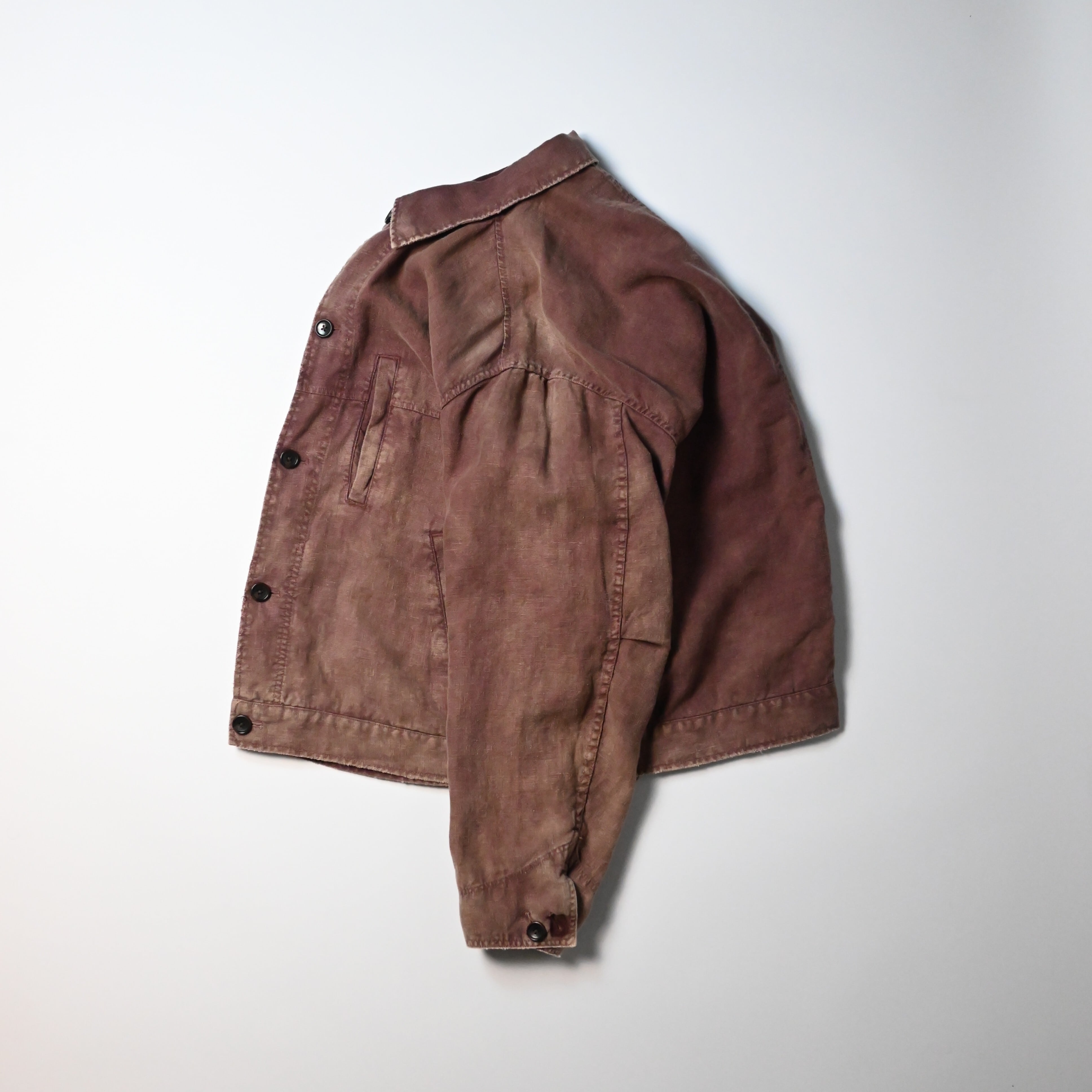 【新品】ANACHRONORM/硫化染め リネンユーティリティジャケット ANACHRONORM / FADED SULFUR DYED LINEN UTILITY JACKET | GANKO