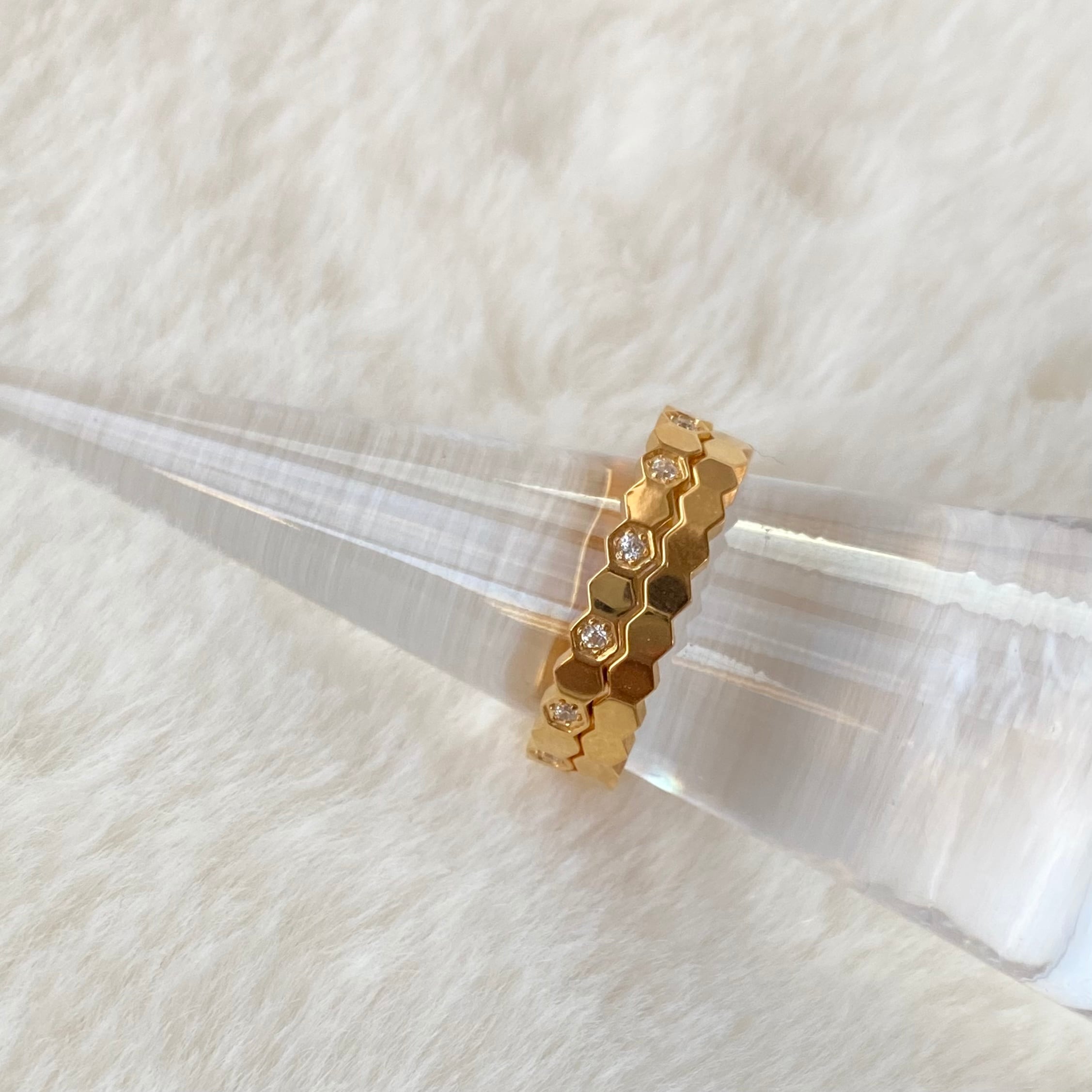 ジルコニアA】ハニカム リング MR422 | emu