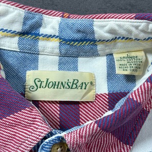 ST.JOHN’S BAY 90s S/S Madras plaid shirt 古着