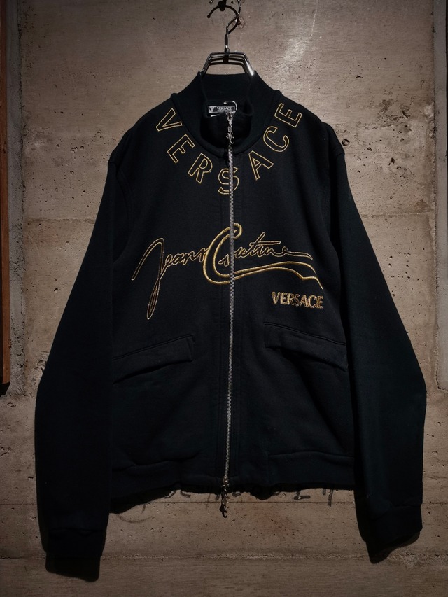【Caka】"VERSACE JEANS COUTURE" Embroidery Double Zip Sweat Jacket