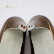 社交ダンス 衣装 スタンダード シューズ ブラウン系 リズム RHYTHM 靴 くつ ヒール レディース 光沢 ゴールド 金 茶 ストラップ 練習 レッスン 華やか ダンス衣装 ステージ イベント