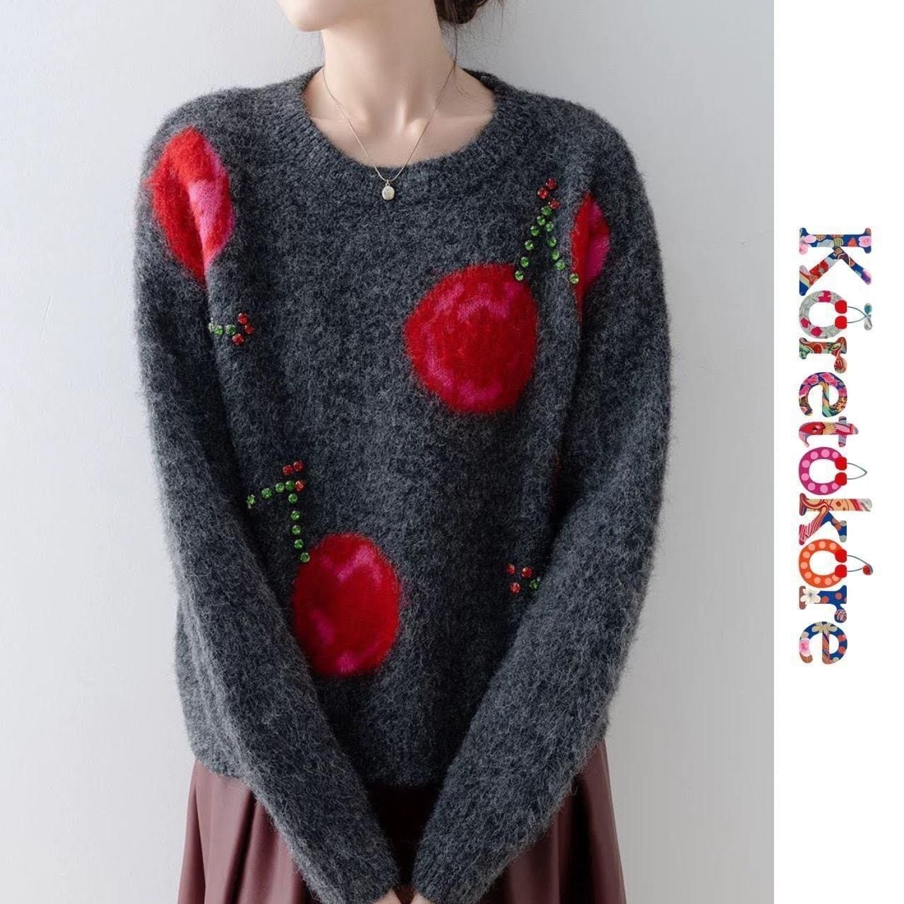 Lazy Mood Knit Cherry knit A0189