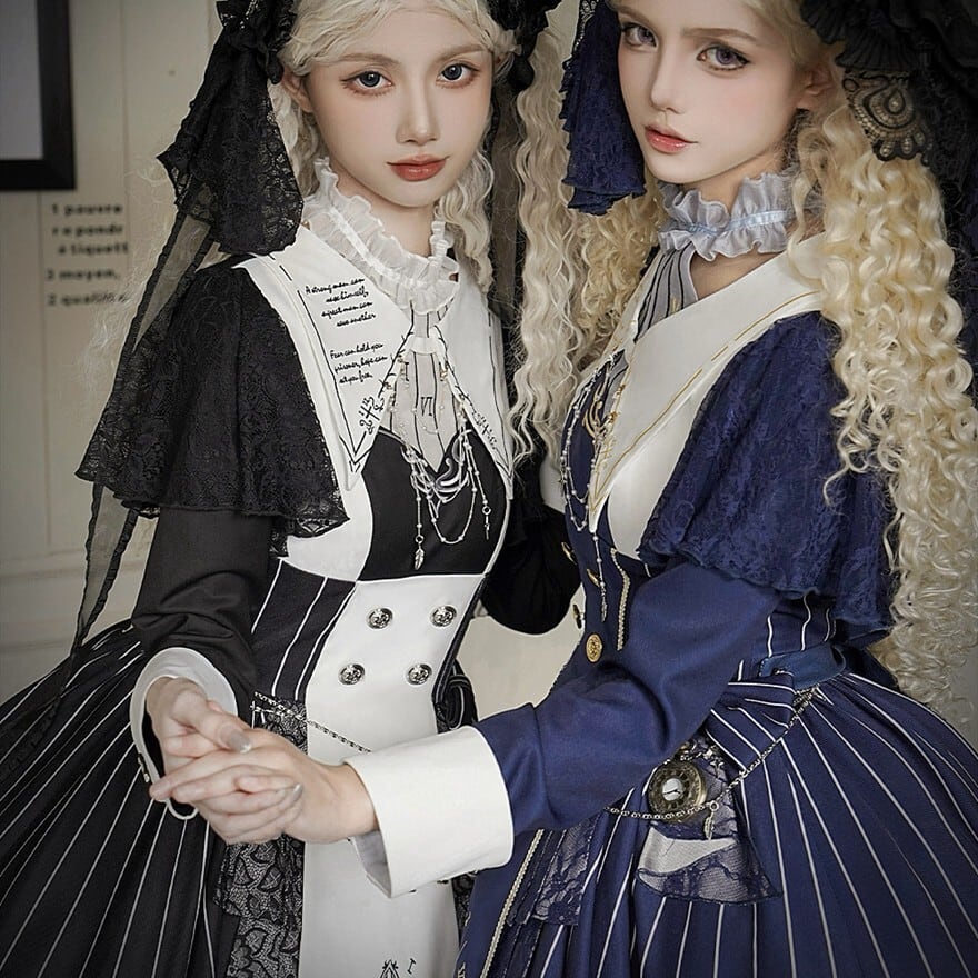 ゴスロリ ワンピース 聖堂の聖歌隊 十字架 刺繍 2色 展開｜予約商品2月