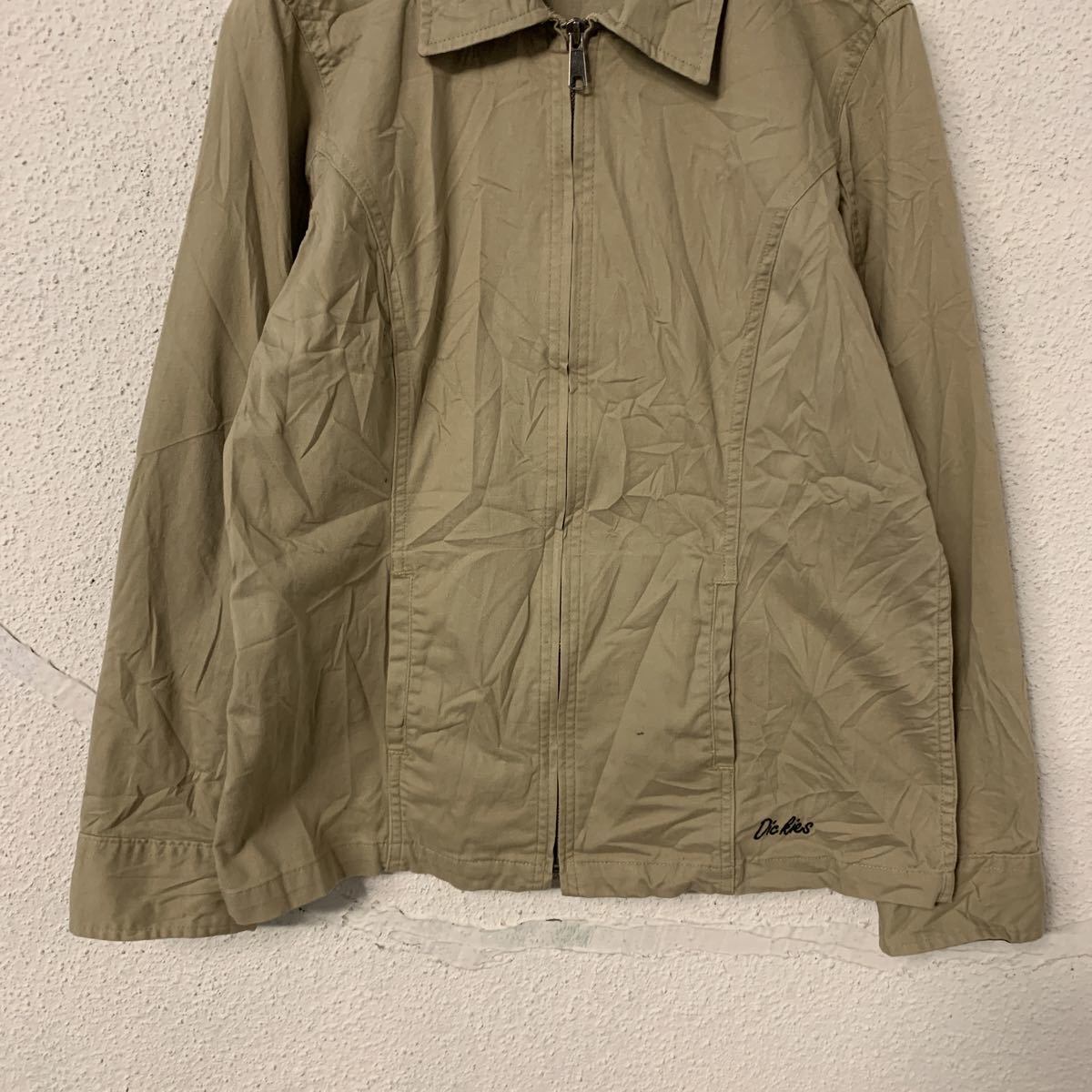 Dickies ジップアップ ワーク ジャケット XS ベージュ ストレッチ ディッキーズ ストリート 古着卸 アメリカ仕入れ a411-5339