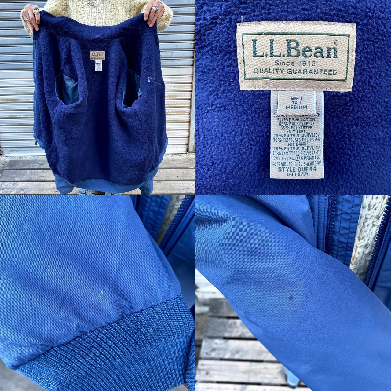 L.L.Bean エルエルビーン フリース×ナイロンジャケット メンズM 古着 