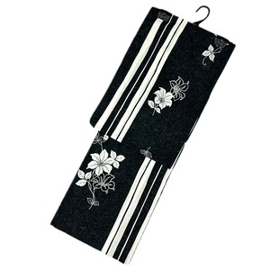 浴衣ジェンヌ 浴衣 単品 ゆかた レディース浴衣 生成り 黒 縞