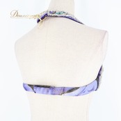 ベリーダンス オリエンタル 衣装 上下セット パープル系 トップス スカート アーム飾り 腕飾り 頭飾り 紫 青 スパンコール ビーズ 鮮やか 華やか 装飾 豪華 ダンス衣装 キラキラ イベント ステージ ブルー系 シルバー系