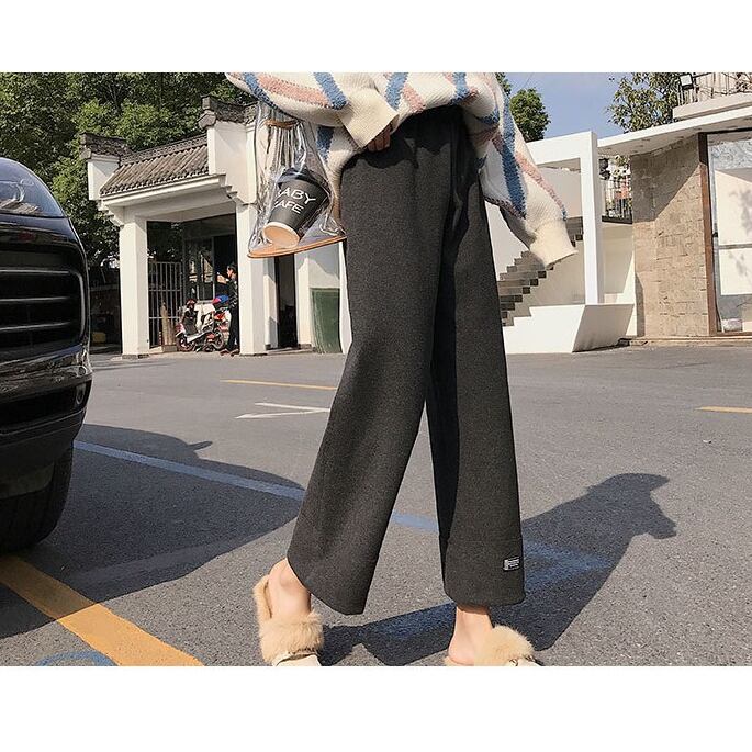 ボトムス レディース ストレートパンツ ブラック グレー アプリコット