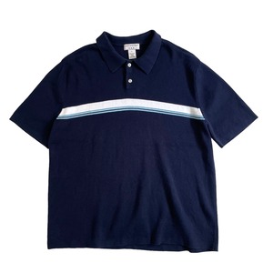 2000's border cotton knit polo shirt #F739