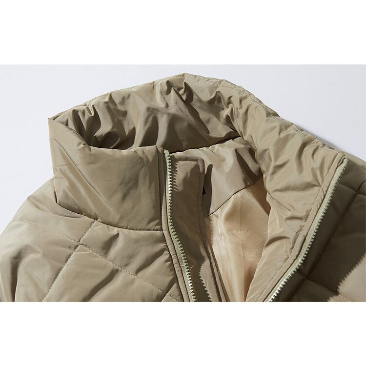 ★RETRO LOZENGE COTTON STAND COLLAR COAT　　　20372