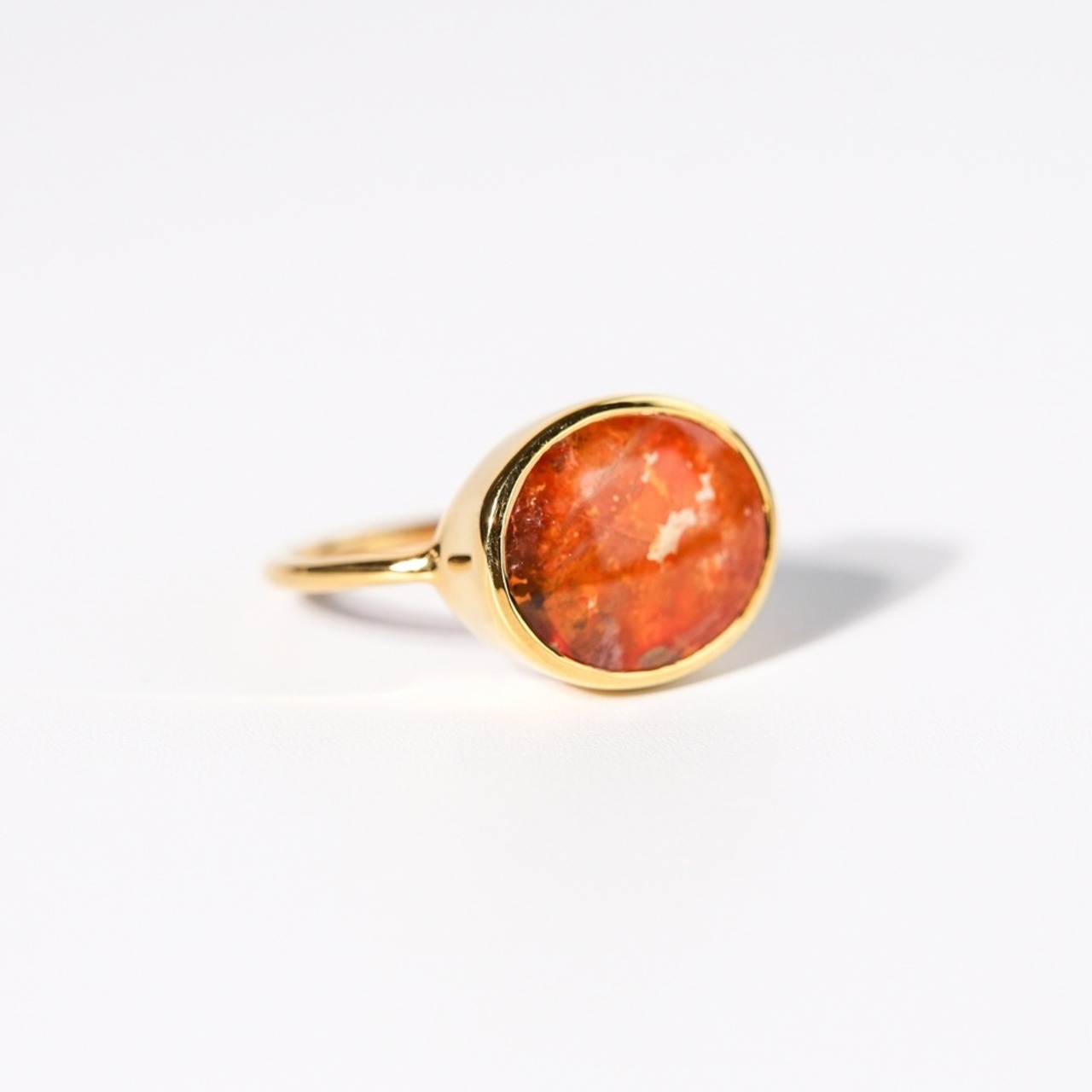 【11号】レッドマーカサイト パイライトインクォーツ リング