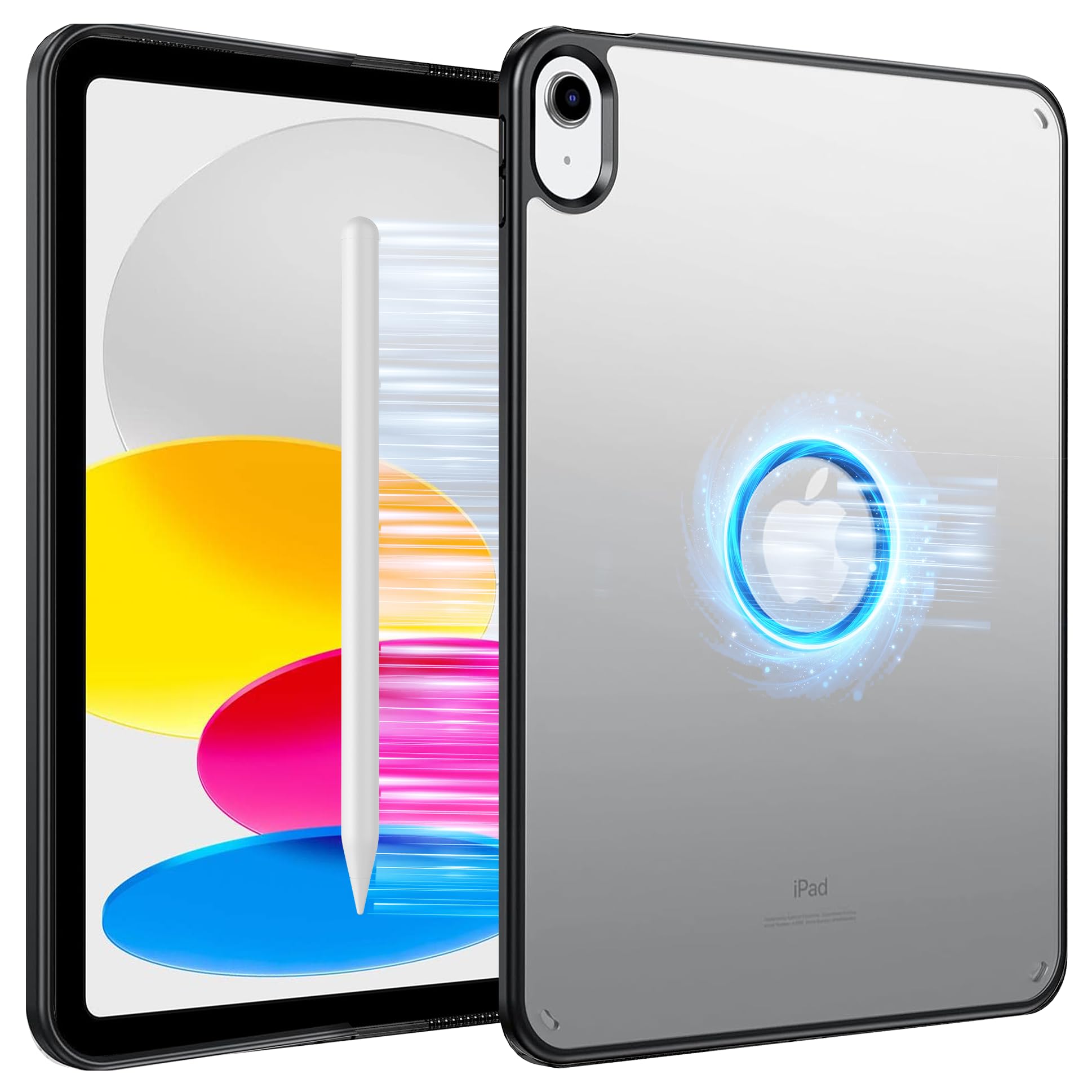 iPad 12/11/10世代/iPad Air 11 ケースMagSafe対応 マグネット搭載 Pencilホルダー付き 着脱簡単 スリムカバー 子供や女の子向け バックシェルiPad(A16)11インチ 2025/10.9インチ 2022/2023/2026 耐衝撃(ブラック)