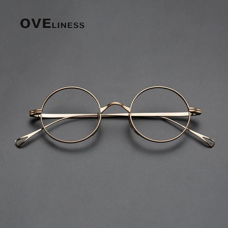 OV0002】〈Titanium〉Vintage Retro Round Glasses