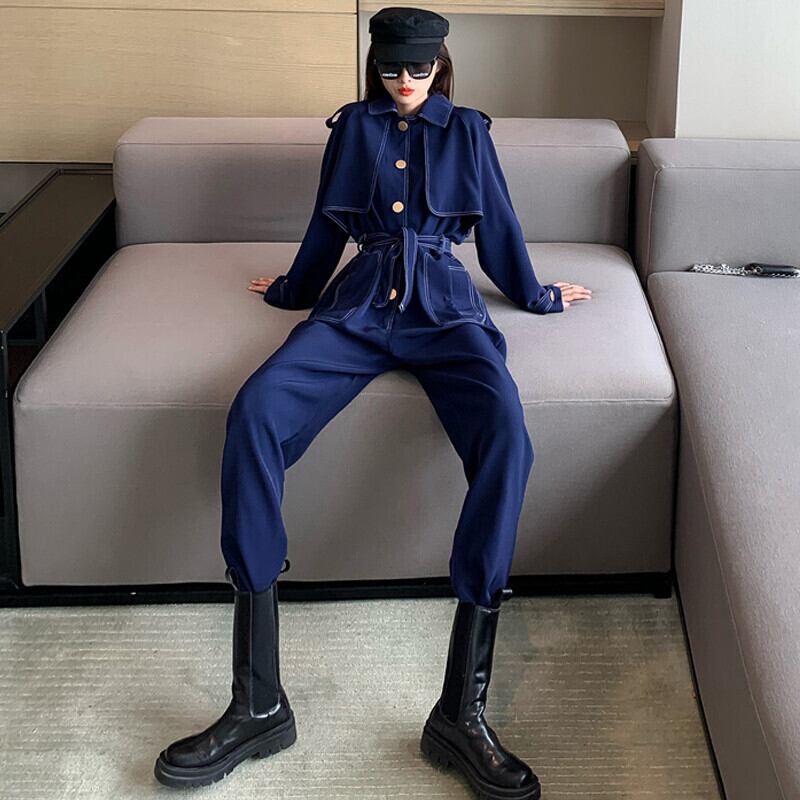 オータムウェストベルト オーバーオール カジュアルパンツ 秋物 ハーネス ガールズファッション5206389520