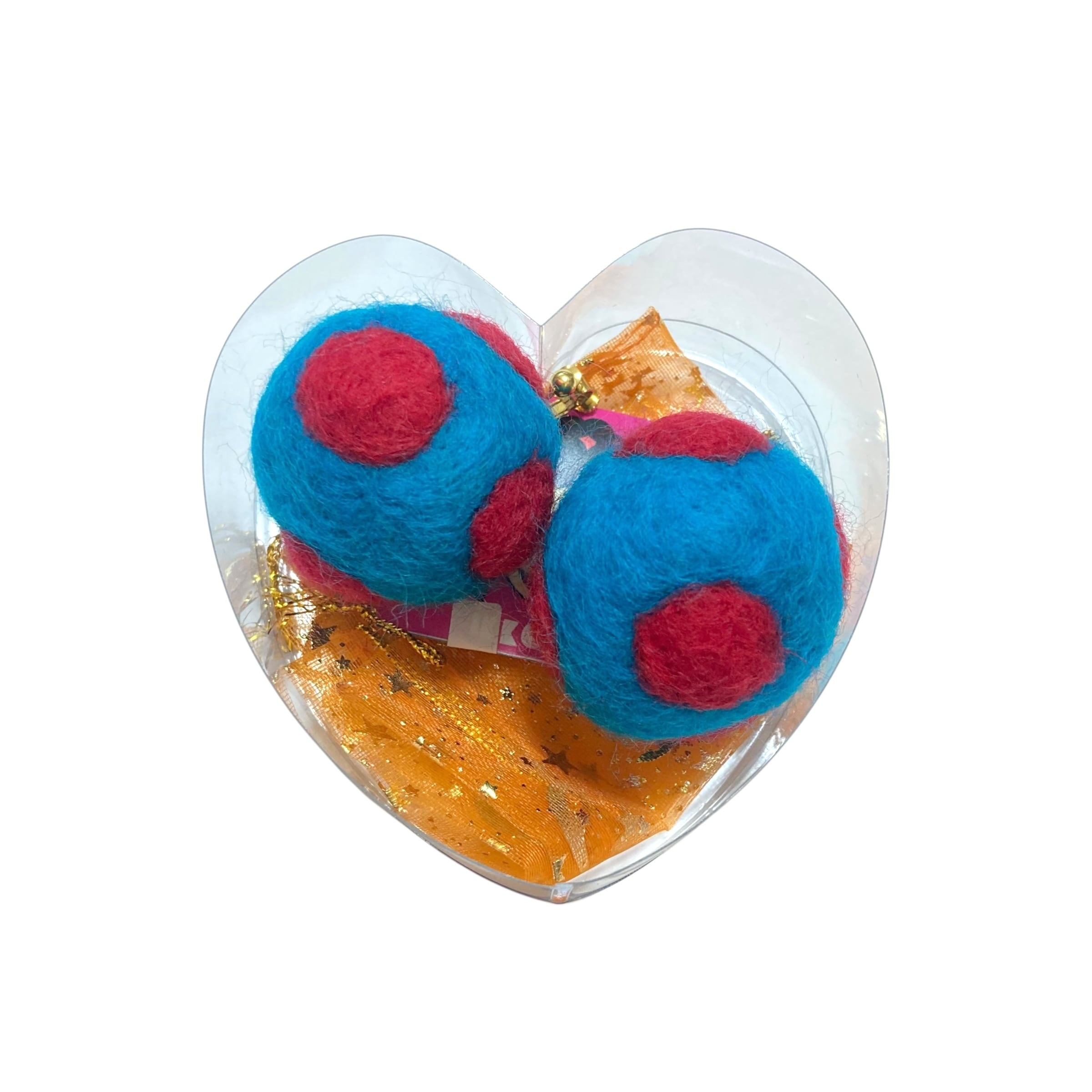 【12/14(日)21:00-12/17(水)12:00まで限定❣️】いっこの実 / ドットイヤリング(ターコイズ×赤)