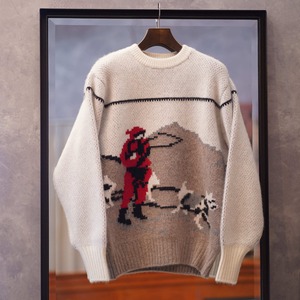 HERILL (へリル) 23AW "Cashmere Jacquard Sweater INU" -White-