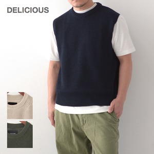 【SALE 30%OFF】DELICIOUS [デリシャス] Cotton Knit Vest [DN4537] コットンニットベスト / ニットベスト・ベスト・コットンMEN'S/LADY'S [2022SS]