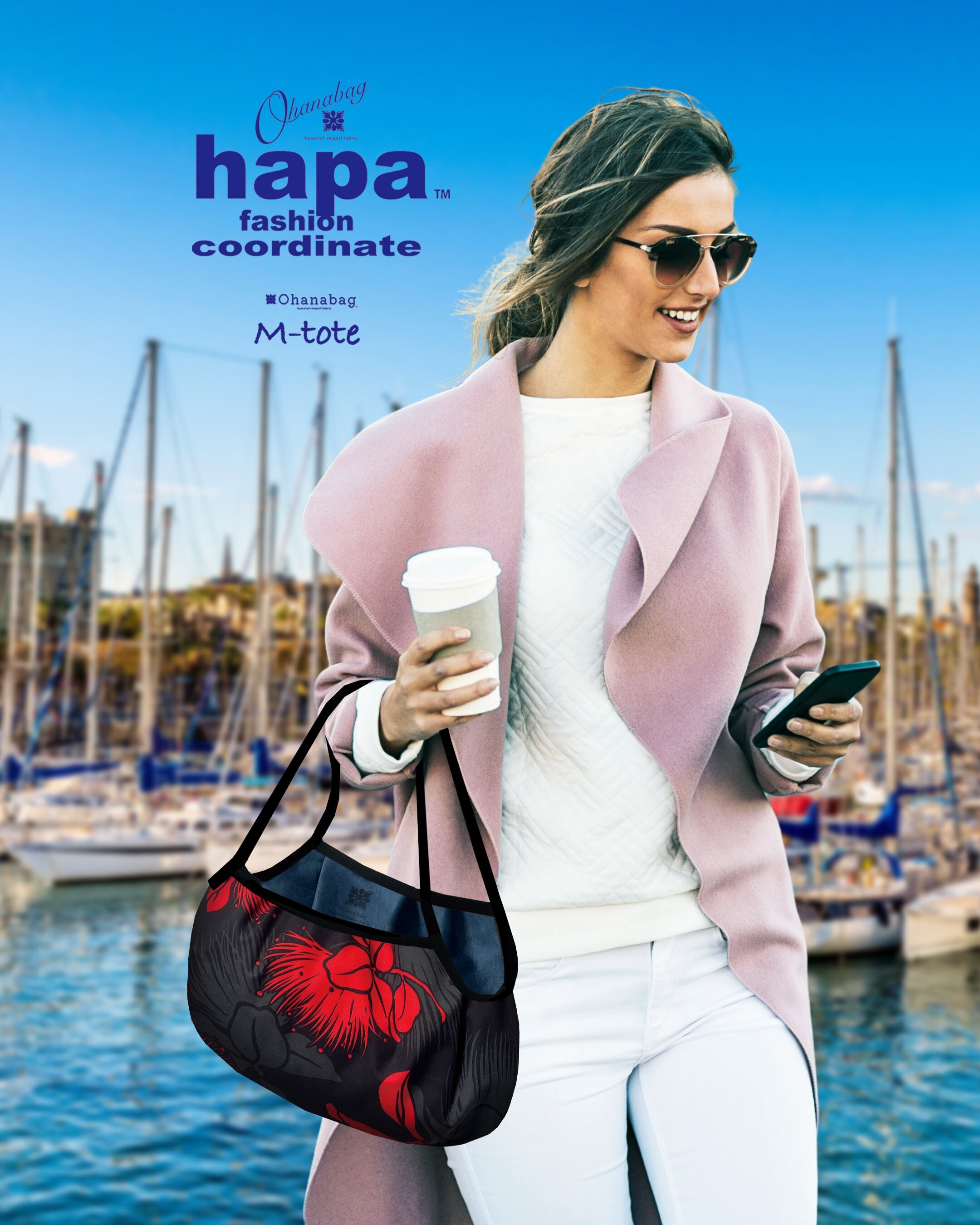 【M-tote_ST・ ブラックレフア】|stylish|Hawaiian Ohana Bag/ M-tote103_ST