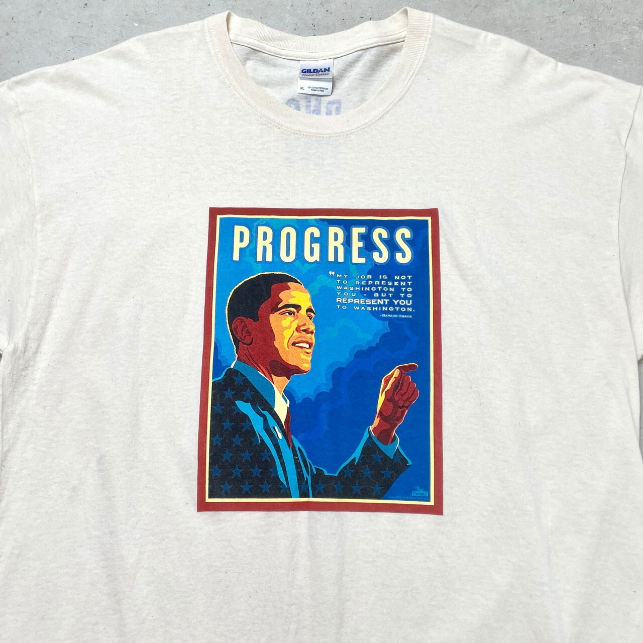 00年代 DNC 2008 バラク・オバマ 大統領 プリントTシャツ メンズXL 