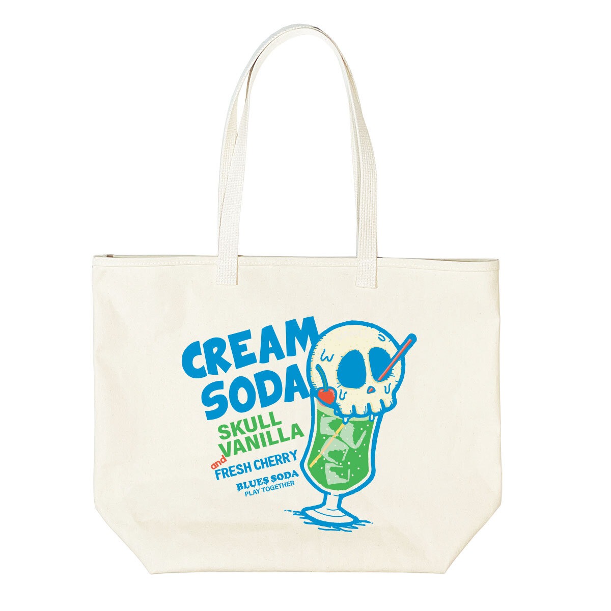 クリームソーダ" 日本製トートバッグ #BS750042NTL | BLUES SODA クリームソーダ ヴィンテージナイロンバッグ 80's 当時物 入手困難アイテム