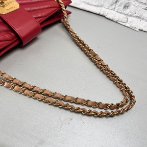 CHANEL シャネル   レザー ハンドバッグ レッド A-13036