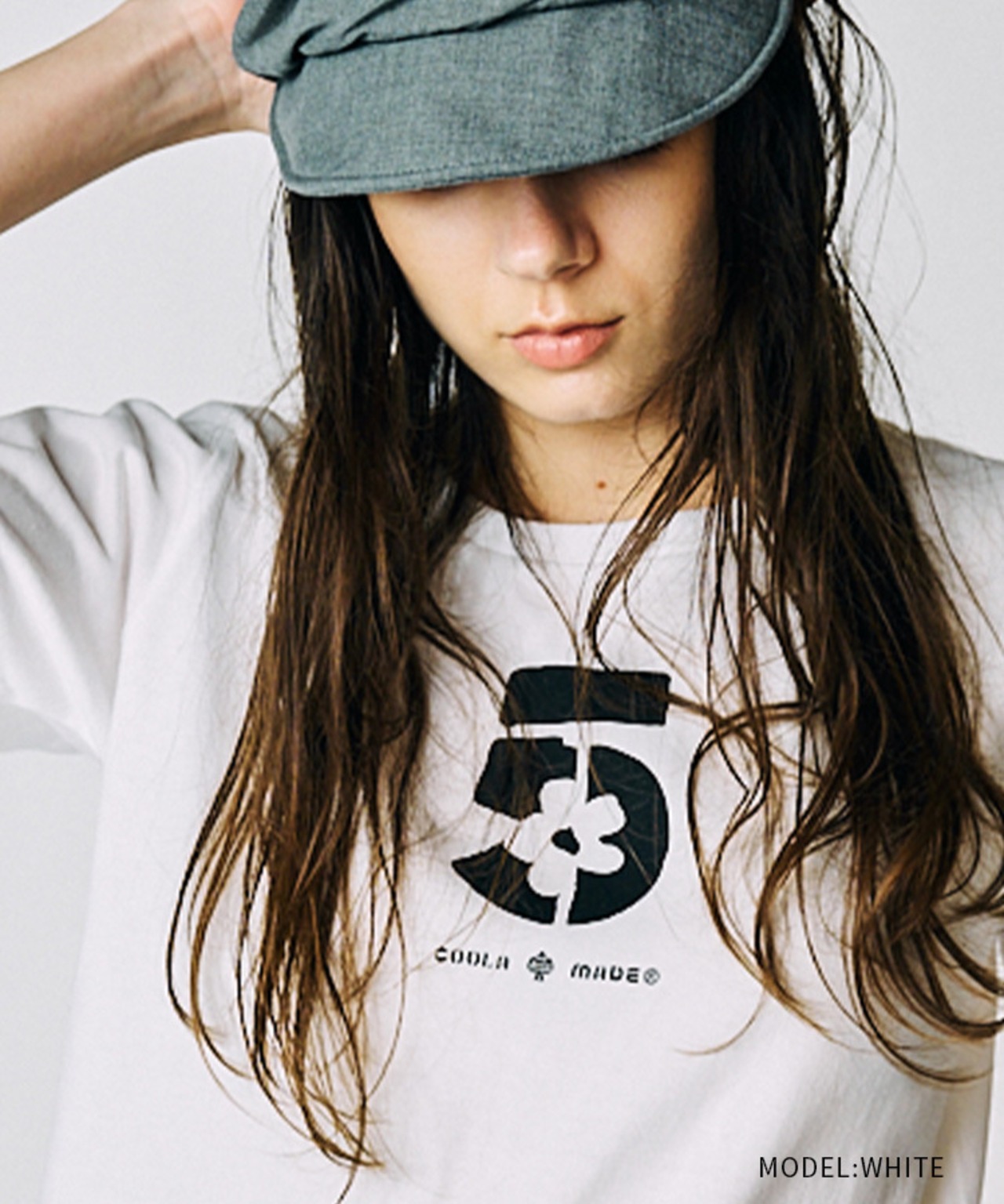 5ロゴプリントコンパクトTシャツ (IVORY) CQ-49005