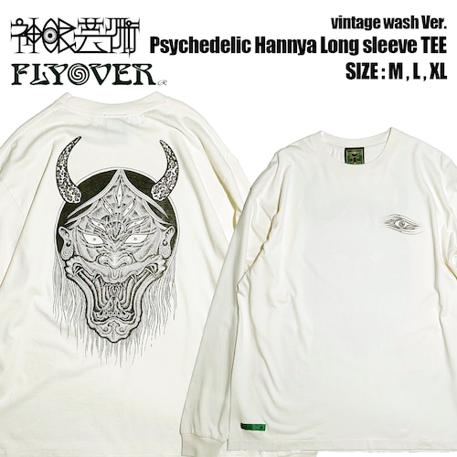 神眼芸術『Psychedelic Hannya』Long sleeve T-shirt (神眼芸術×FLYOVER)