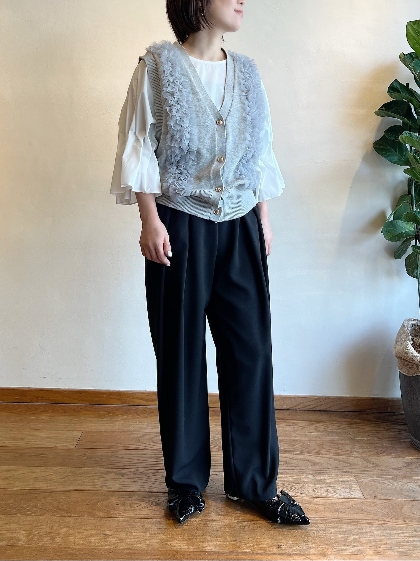 MARGAUX VINTAGE / チュールフリルベスト | anouk