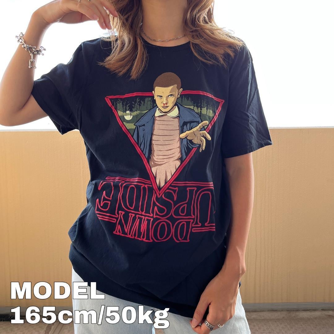 極希少　stranger things プリントTシャツ　ムービー　黒　XL