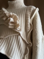 frill design volume sleeve remake knit-3779-12