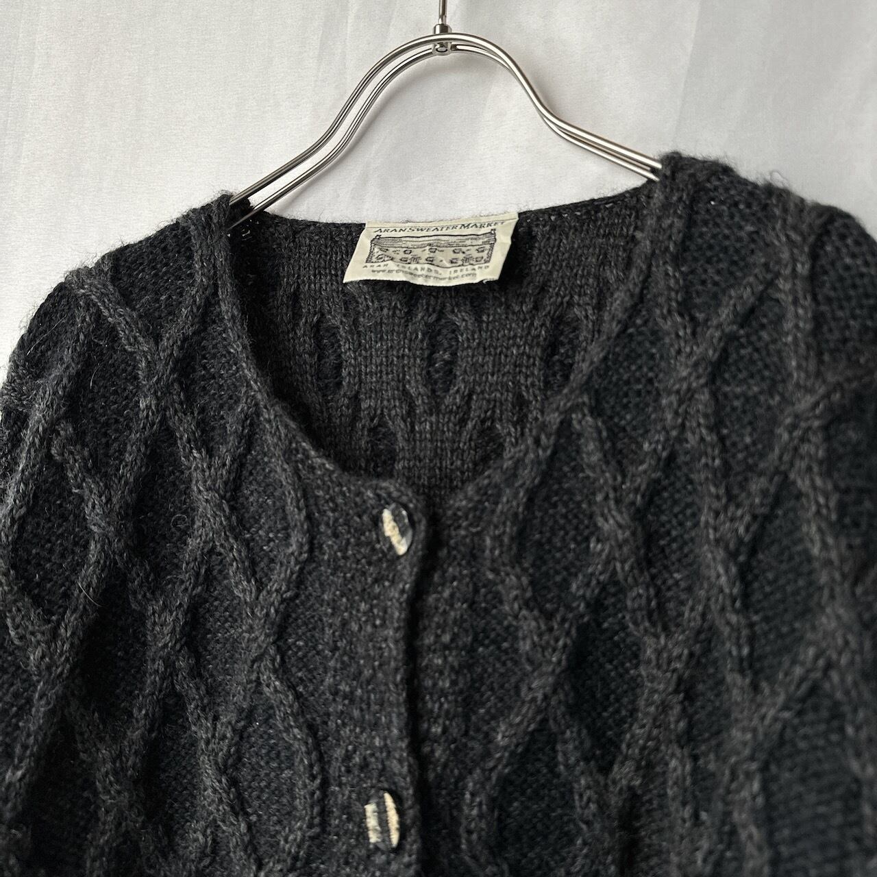 アイルランド製 アランニット アラン柄 ニット カーディガン ビッグ