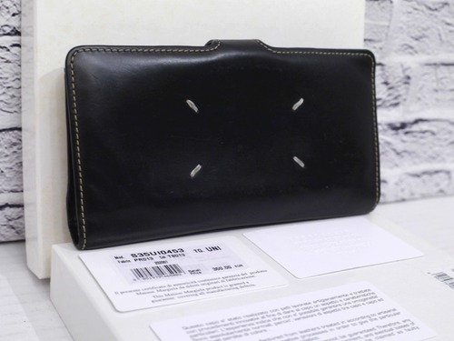 【定番】Maison Margiela メゾン マルジェラ ユニセックス 4ステッチ レザー ロングウォレット 長財布 黒◆ 使い勝手抜群の定番人気モデル