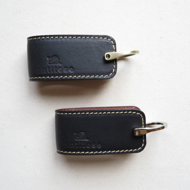 Italian leather smart key case BLACK