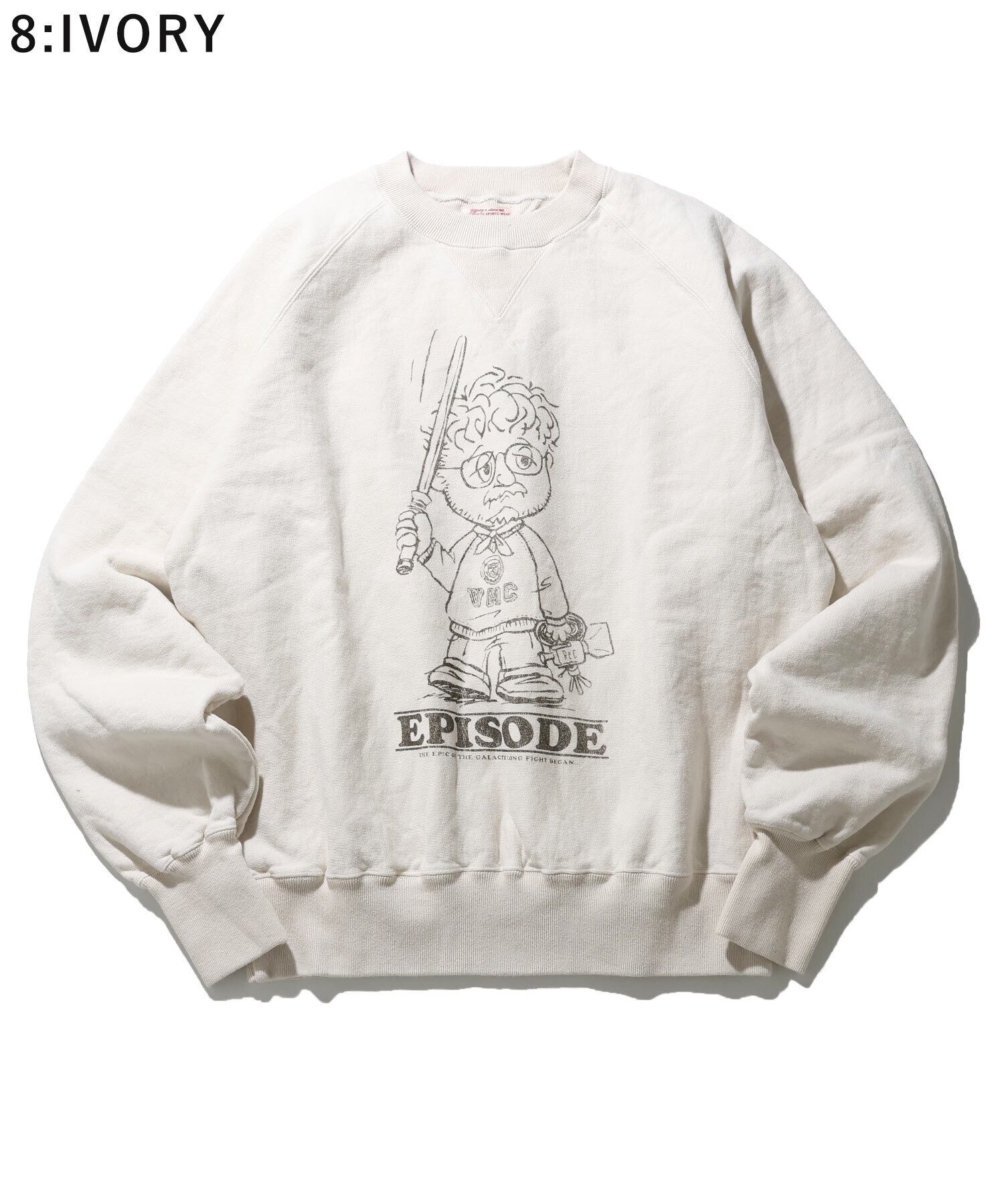 80 SWEAT V CREW EPISODE ハチマル スウェット ブイクルー エピソード