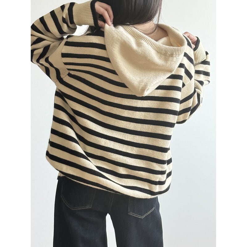 border hoodie knit 102981