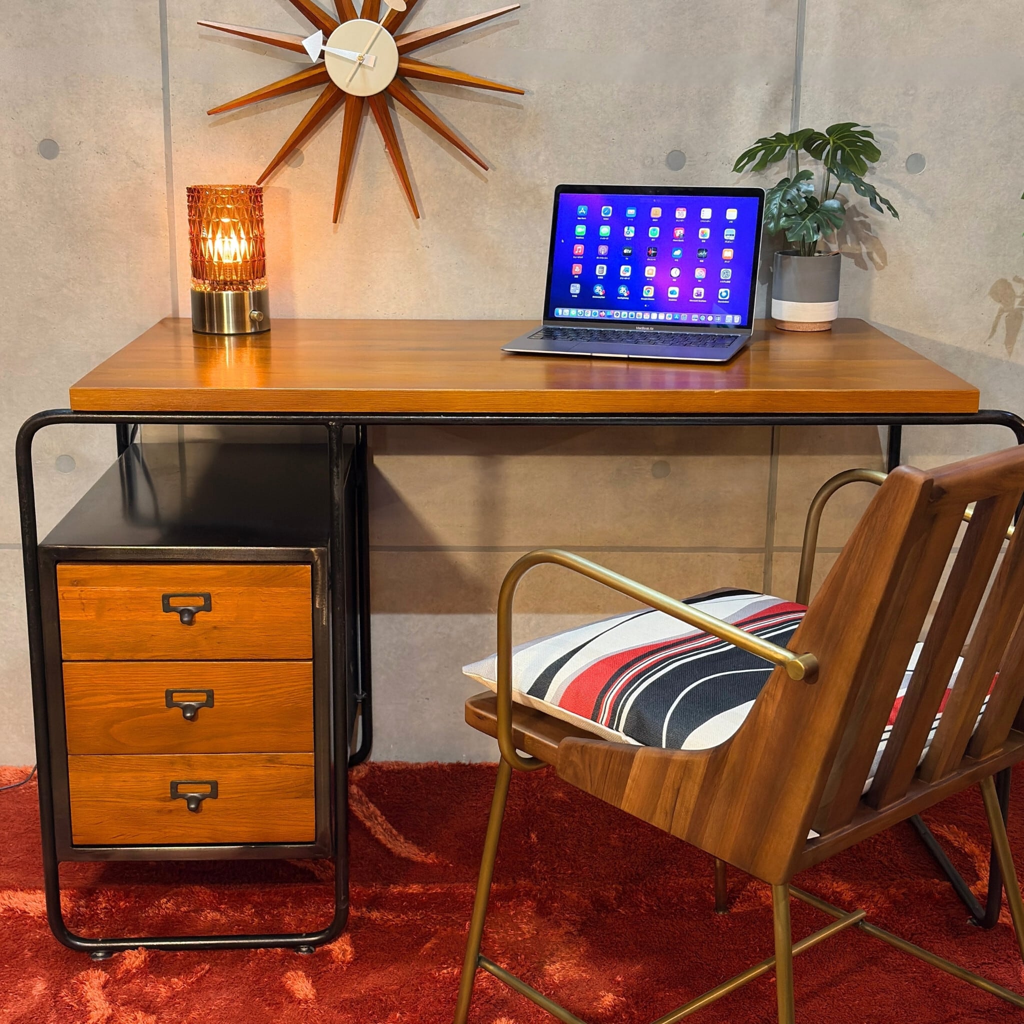 新品】ヴィンテージ風 デスクチェア WP | レザー×ファブリック