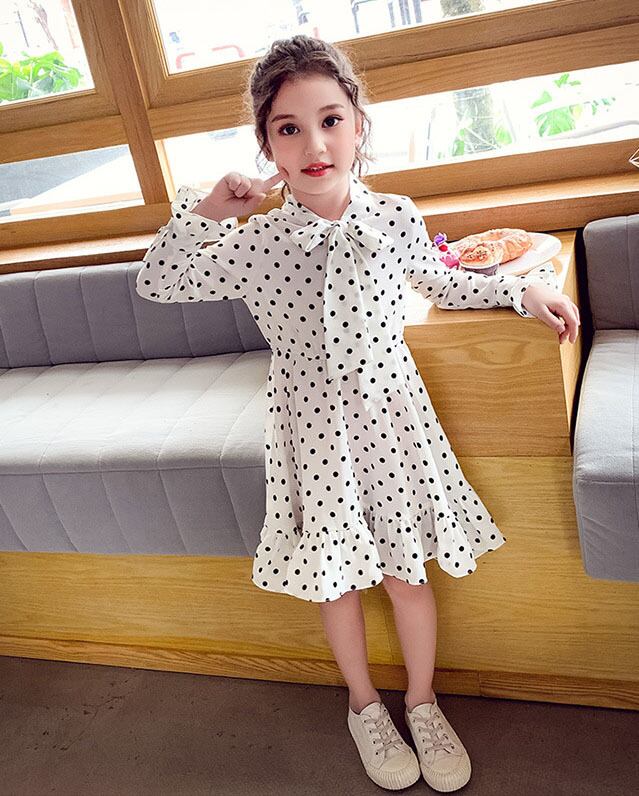 春夏新作 子供服 3-8歳女の子 ワンピース リボン シャツドレス