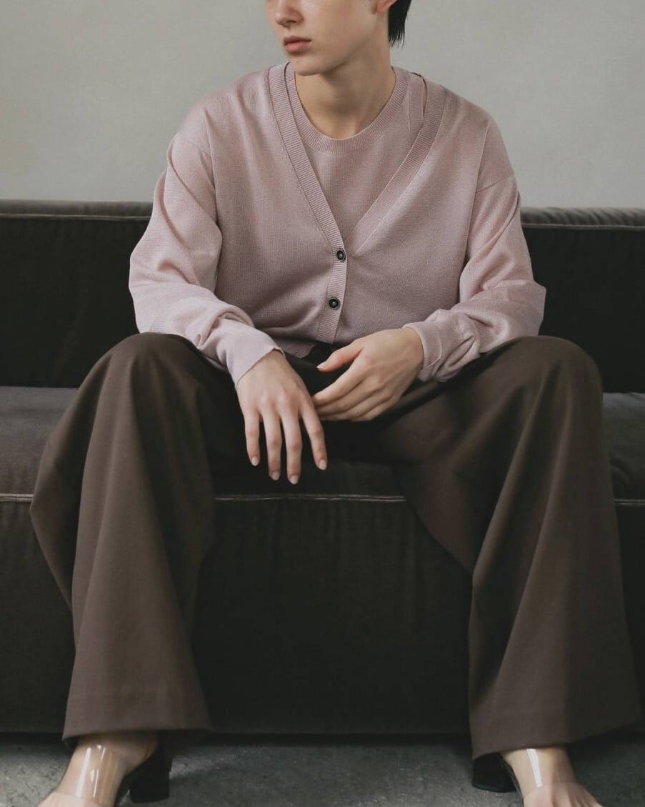 anuke Highgauge Sheer Cardigan ブラウン anuke(アンヌーク) Highgauge Sheer Cardigan | サウスオレンジ